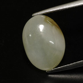 6.78 ct Multicolor Jadeite Stone, Natural Jadeite in Oval Cabochon Shape for Sale