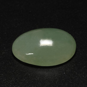 7.63 ct Green Jadeite Gemstone, Jadeite Gem in Oval Cabochon Shape for Sale.