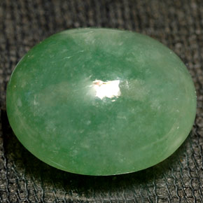 10.49 ct Green Jadeite Gemstone, Jadeite Gem in Oval Cabochon Shape for Sale.