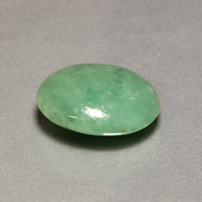 8.45 ct Green Jadeite Stone, Natural Jadeite in Oval Cabochon Shape for Sale