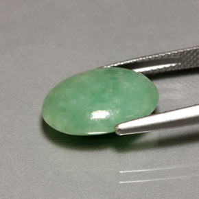 Jadeite Gemstone in 15.2 x 11.4 mm Size for Sale, Jadeite Stone in Green Color
