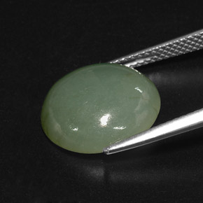 Jadeite Gemstone in 14 x 13 mm Size for Sale, Jadeite Stone in Green Color