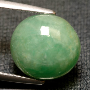 9.74 ct Green Jadeite Stone, Natural Jadeite in Oval Cabochon Shape for Sale