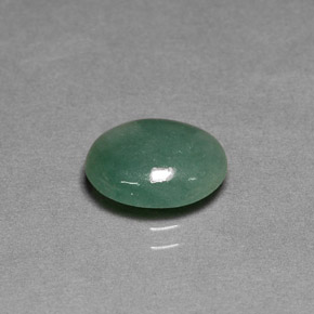 2.90 ct Green Jadeite Gemstone, Jadeite Gem in Oval Cabochon Shape for Sale.
