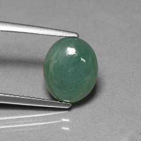 2.90 ct Green Jadeite Stone, Natural Jadeite in Oval Cabochon Shape for Sale