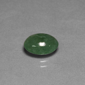 2.37 ct Green Jadeite Gemstone, Jadeite Gem in Oval Cabochon Shape for Sale.