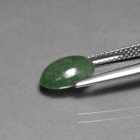 Jadeite Gemstone in 9.4 x 7.3 mm Size for Sale, Jadeite Stone in Green Color