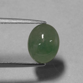 Jadeite Gemstone in 10 x 8 mm (calibrated) Size for Sale, Jadeite Stone in Green Color