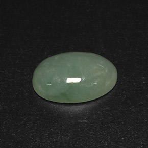 4.81 ct Green Jadeite Stone, Natural Jadeite in Oval Cabochon Shape for Sale