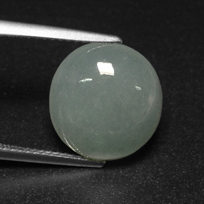 7.10 ct Green Jadeite Gemstone, Jadeite Gem in Oval Cabochon Shape for Sale.