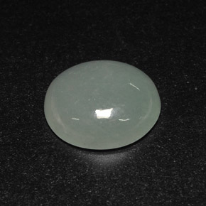 7.10 ct Green Jadeite Stone, Natural Jadeite in Oval Cabochon Shape for Sale