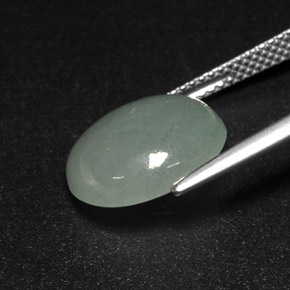 Jadeite Gemstone in 13.2 x 12.5 mm Size for Sale, Jadeite Stone in Green Color