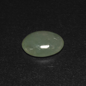 3.09 ct Green Jadeite Stone, Natural Jadeite in Oval Cabochon Shape for Sale