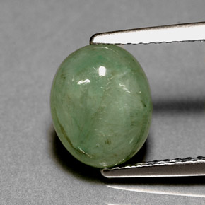 3.12 ct Green Jadeite Gemstone, Jadeite Gem in Oval Cabochon Shape for Sale.