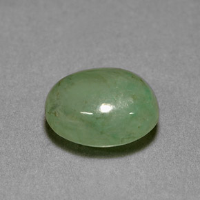 3.12 ct Green Jadeite Stone, Natural Jadeite in Oval Cabochon Shape for Sale