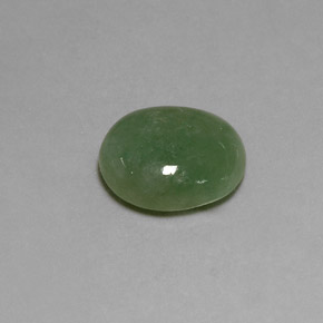 3.19 ct Green Jadeite Stone, Natural Jadeite in Oval Cabochon Shape for Sale
