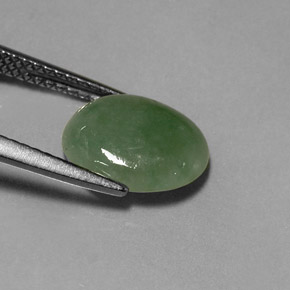 Jadeite Gemstone in 11 x 9 mm (calibrated) Size for Sale, Jadeite Stone in Green Color