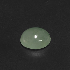 3.80 ct Green Jadeite Stone, Natural Jadeite in Oval Cabochon Shape for Sale