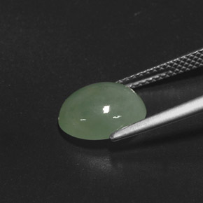 Jadeite Gemstone in 10.5 x 8.9 mm Size for Sale, Jadeite Stone in Green Color