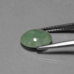 Jadeite Gemstone in 9.4 x 8.1 mm Size for Sale, Jadeite Stone in Green Color