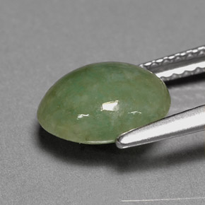 Jadeite Gemstone in 9.1 x 7.5 mm Size for Sale, Jadeite Stone in Green Color
