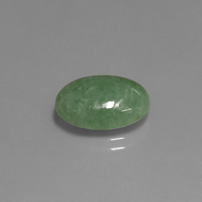 5.83 ct Green Jadeite Stone, Natural Jadeite in Oval Cabochon Shape for Sale