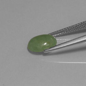 Jadeite Gemstone in 9.6 x 7.7 mm Size for Sale, Jadeite Stone in Green Color