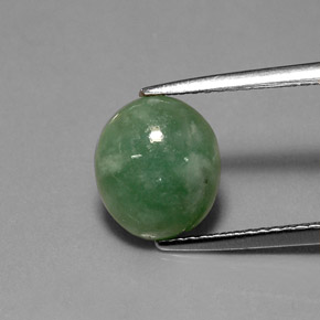 2.78 ct Green Jadeite Stone, Natural Jadeite in Oval Cabochon Shape for Sale