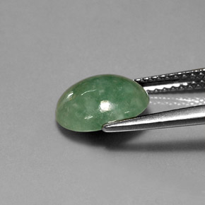 Jadeite Gemstone in 9.5 x 8.3 mm Size for Sale, Jadeite Stone in Green Color