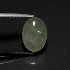 1.88 ct Green Jadeite Stone, Natural Jadeite in Oval Cabochon Shape for Sale