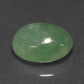 2.50 ct Green Jadeite Gemstone, Jadeite Gem in Oval Cabochon Shape for Sale.