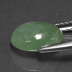 Jadeite Gemstone in 9 x 7 mm (calibrated) Size for Sale, Jadeite Stone in Green Color