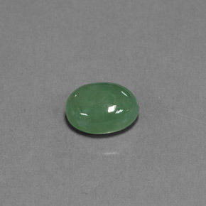 3.01 ct Green Jadeite Gemstone, Jadeite Gem in Oval Cabochon Shape for Sale.