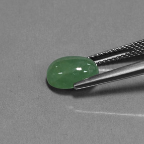 Jadeite Gemstone in 9.4 x 7.3 mm Size for Sale, Jadeite Stone in Green Color