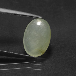 1.87 ct Green Jadeite Stone, Natural Jadeite in Oval Cabochon Shape for Sale