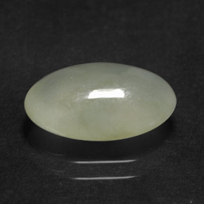 3.43 ct Green Jadeite Gemstone, Jadeite Gem in Oval Cabochon Shape for Sale.