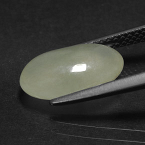 Jadeite Gemstone in 12.5 x 7.5 mm Size for Sale, Jadeite Stone in Green Color