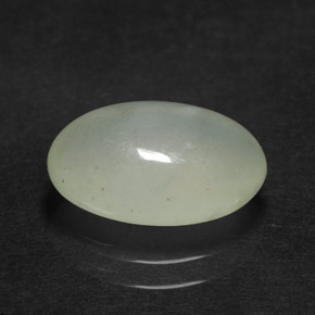 3.33 ct Green Jadeite Gemstone, Jadeite Gem in Oval Cabochon Shape for Sale.