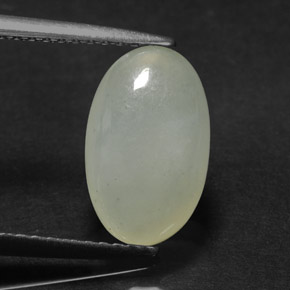 3.33 ct Green Jadeite Stone, Natural Jadeite in Oval Cabochon Shape for Sale