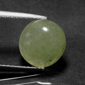 3.60 ct Green Jadeite Stone, Natural Jadeite in Oval Cabochon Shape for Sale