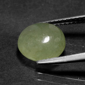 Jadeite Gemstone in 9.4 x 9.1 mm Size for Sale, Jadeite Stone in Green Color