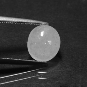 1.84 ct White Jadeite Stone, Natural Jadeite in Oval Cabochon Shape for Sale