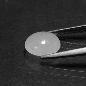 Jadeite Gemstone in 8.2 x 7.2 mm Size for Sale, Jadeite Stone in White Color