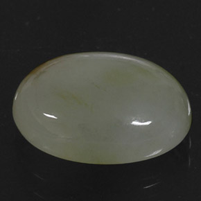 6.30 ct Green Jadeite Gemstone, Jadeite Gem in Oval Cabochon Shape for Sale.
