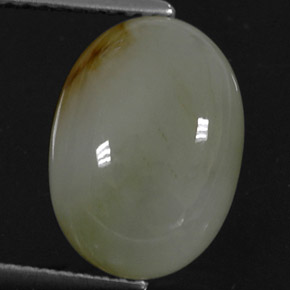 6.30 ct Green Jadeite Stone, Natural Jadeite in Oval Cabochon Shape for Sale