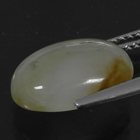 Jadeite Gemstone in 13.1 x 9.5 mm Size for Sale, Jadeite Stone in White Green Color