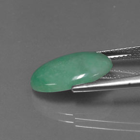 Jadeite Gemstone in 15.6 x 10 mm Size for Sale, Jadeite Stone in Green Color