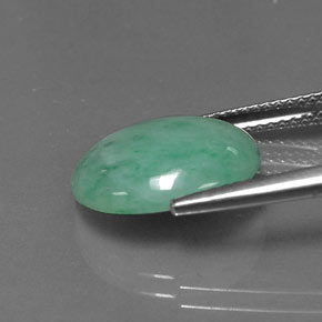 Jadeite Gemstone in 14.2 x 11.4 mm Size for Sale, Jadeite Stone in Green Color