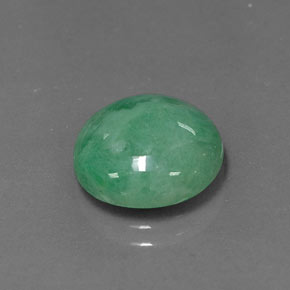 6.31 ct Green Jadeite Stone, Natural Jadeite in Round Cabochon Shape for Sale