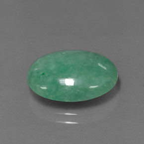 6.30 ct Green Jadeite Stone, Natural Jadeite in Oval Cabochon Shape for Sale